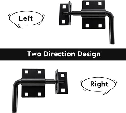 HOME MASTER HARDWARE Heavy Duty Slide Bolt Gate Latch, Sliding Bolt Door Latch Gate Lock Hardware with Padlock Hole, 2 in 1 Barrel Bolt Latch for Wooden Fence/Shed Door/Yard Door/Barn Door, Black