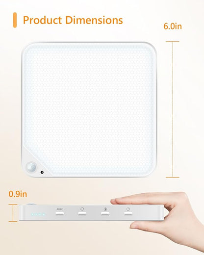 Rechargeable 8W Motion Sensor Ceiling Light Indoor, Wireless Magnetic Stick on Closet Light, Remote Control for Color & Brightness, Battery Operated Light for Shower, Bathroom, Pantry, Hallway, 1-Pack