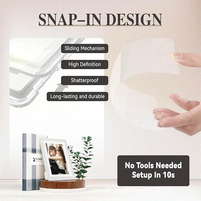 Crystal 5x7 Picture Frame with Acrylic Front 10 Pack, ABS Frame for 5x7 or 4x11 Photos, Shatterproof UV-Resistant Tabletop Photo Frame, Vertical/Horizontal Display for Home Décor