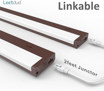 LED Under Cabinet Lighting Hardwired or Plug in, 40 Inch 20W, Dimmable 5 Color 2700K/3000K/3500K/4000K/5000K, Linkable Eyes Care Design Counter Lights for Kitchen, Sink, ETL Listed, Bronze