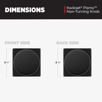 Kwikset Pismo Dummy Door Knob, Single Sided Handle for Closets, French Double Doors, and Pantry, Matte Black Non-Turning Interior Push/Pull Door Knob, with Microban Protection (Pack of 10)