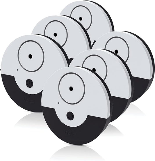 CATSONIC Premium Window Alarm Device Set - Extra Loud 130dB Alarm & Vibration Sensors - Universal Compatibility & Easy Installation - Great for Home, Office & RV Security (6 Set Black)