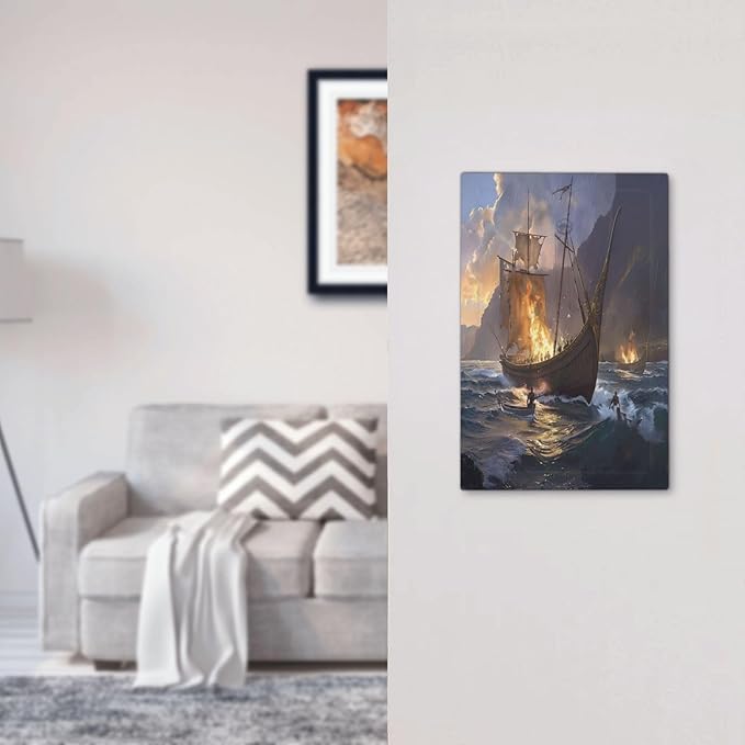 Light Switch Cover Plate Medieval Vintage Sailing Adventure Sailings Ocean Waves 1 Gang No Device Blank Wall Plate Electrical Outlet Cover Decorative Switch Plate Covers for Bedroom Cabin Decor