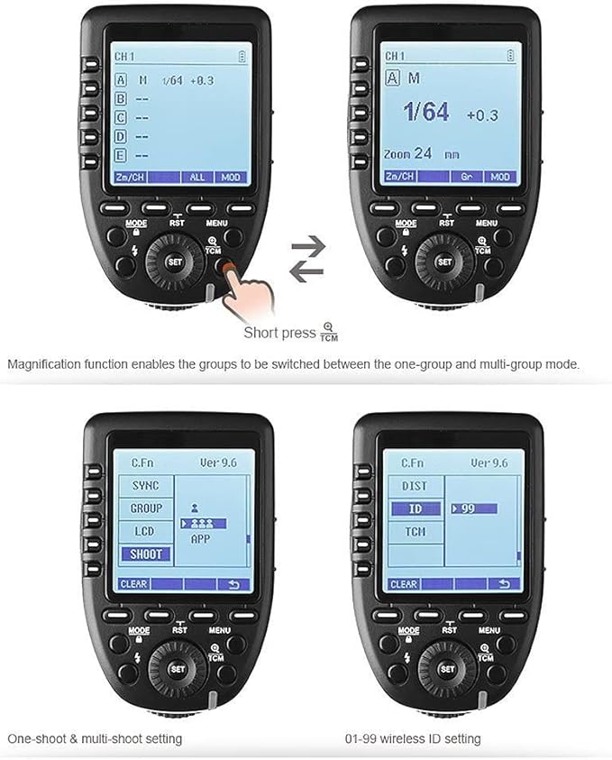 Godox XPro-C E-TTL Wireless Flash Trigger Transmitter for Canon EOS HSS 1/8000s TTL-Convert-Manual Function Large LCD Screen Slanted Design 11 Customizable Functions 5 Dedicated Group Buttons