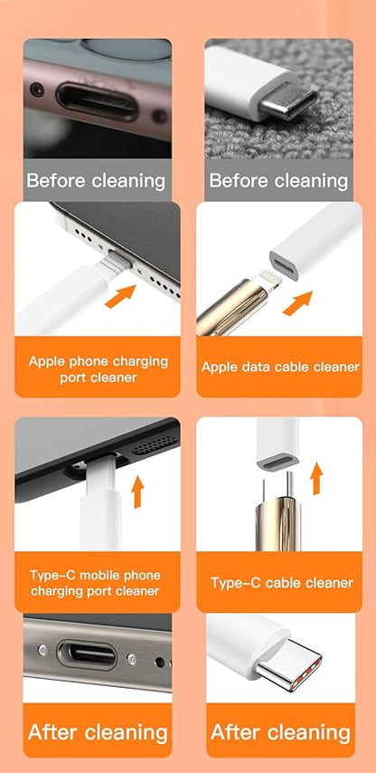 32-in-1 Multi-Functional Cleaning Kit for Electronics inlcuding Headphones,Mobile Phones,Computer,Monitor,Lens and etc, Compact and Portable Design (Black)
