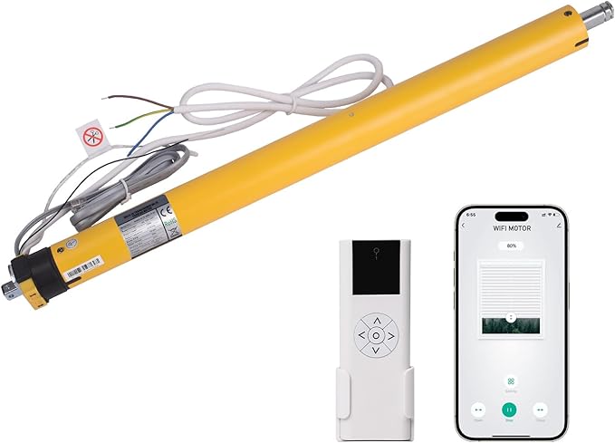 AM35 Smart WiFi Blinds Motor, Tuya App Control, AC 100-240V for 2 inch (50mm) Tubes, 6N.m Torque, Compatible with Alexa & Google Home, No Hub Required for Motorized Roller, Roman, ZebraShades