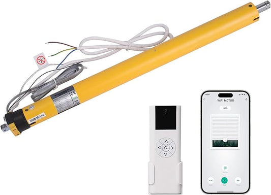 AM35 Smart WiFi Blinds Motor, Tuya App Control, AC 100-240V for 2 inch (50mm) Tubes, 6N.m Torque, Compatible with Alexa & Google Home, No Hub Required for Motorized Roller, Roman, ZebraShades