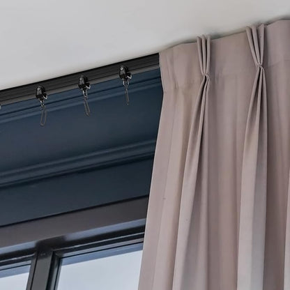 Jetec Curtain Tracks Ceiling Flexible Curtain Track Bendable Rail Curved Wall Mounted for Living Room Bedroom Divider Rod RV(10 Meter/ 32.8 Feet,Black)