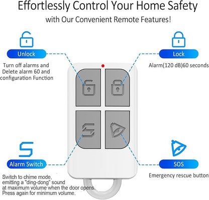Wireless Door Alarm When Opened with Remote (2 Pack), Window Sensor Alarms for Home Security, Kids Safety, Dementia, Sliding Glass Door, 120dB Burglar Alert for House Garage/Apartment/Business Entry