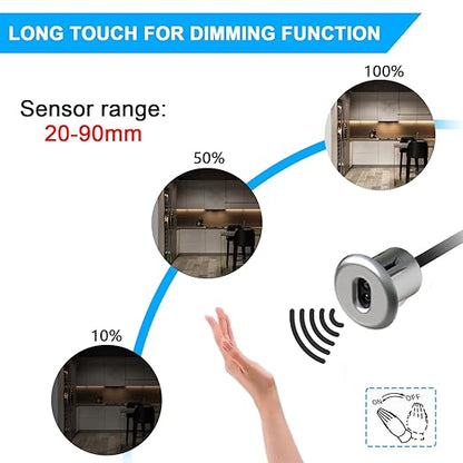 VST Motion Sensor Light Switch, IR Handwave Activated Dimmable Light Switch for Closet Light LED Strip Light Under Cabinet Lighting with 12V JST Male and Female Connector (DC 12/24V 3A)