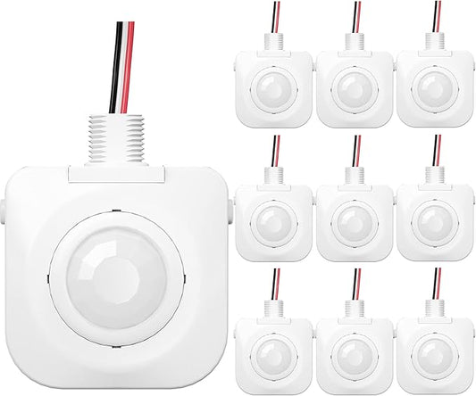 Single Pack Ceiling Occupancy Motion Sensor, Passive Infrared Technology, High Bay Fixture Mount 360 Degree, Hard-Wired, 120-277 VAC, Commercial, Industrial Grade Occupancy Sensor
