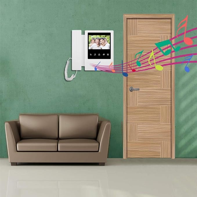 Video Door Phone System, 4.3 Inches Touch Monitor Wired Video Intercom Doorbell Kits, IR Night Vision Camera Door Intercom, Doorphone Telephone Style Indoor Outdoor for Home Villa