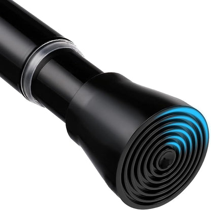 Black Shower Curtain Rod 43 To 73 Inch Tension Shower Rod For Bathroom 7/8" Adjustable Spring Curtain Rod No Drilling Spring Curtain Rod Black Tension Curtain Rods for Windows Doorway Closet