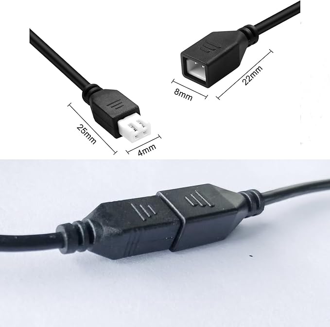 2-Pack Parking Sensor Extension Cable - Includes Two 4.5m (14.763ft) Cables for Extended Pickup Trucks, Sedans, and Vans; Compatible with Front Bumper Sensor Probe Installation