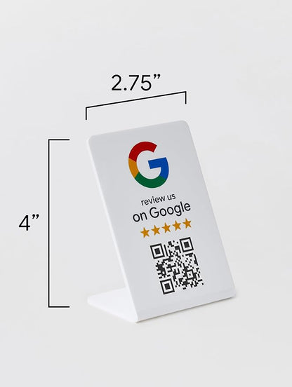 Google Review Stand - NFC & QR Code, Easy Setup, For All Businesses (1-Pack)