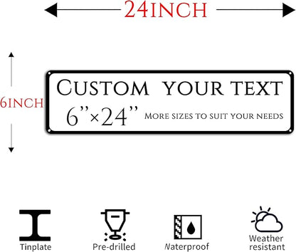 Custom Sign, custom street sign，Aluminum Weatherproof Metal Sign Multiple Sizes, Reflective double-sided, Business, Workplace, office, Home, Delivery Signs(6 * 24 Inch)