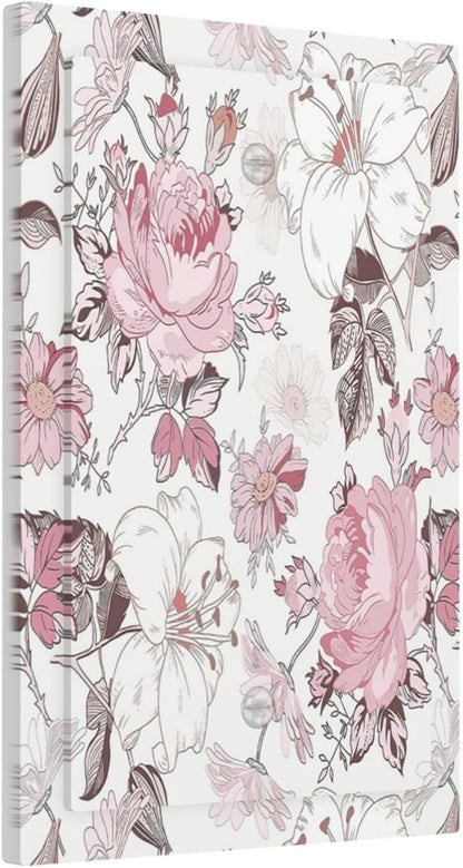 Light Switch Cover Plate Modern Watercolor Flower Pink White Wildflower 1 Gang No Device Blank Electrical Wall Plates Faceplate Decorative Switch Plate for Bedroom Home Decor