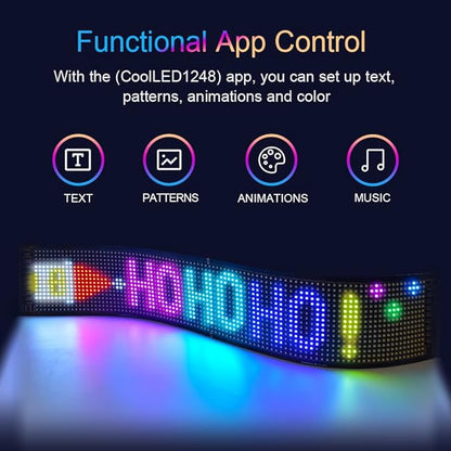 Programmable LED Sign for Business,Flexible Digital Sign,Scrolling LED Sign,Bluetooth APP,DIY Design Animations,Text, Graffiti,Colour (23''x5'')