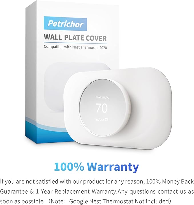 Petrichor Nest Thermostat Trim Kit - Compatible with Google Nest Thermostat 2020, Easy to Install - Snow