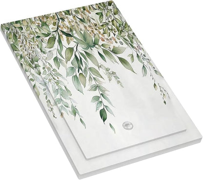 Light Switch Cover Plate Sage Green Eucalyptus Watercolor Plant Leaves 1 Gang No Device Blank Electrical Wall Plates Faceplate Decorative Switch Plate for Bedroom Bathroom Decor
