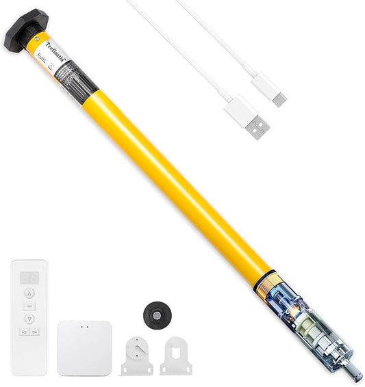 Smart Blinds Motor with Free Zigbee 3.0 Hub & 6-Month Rechargeable Battery, 8.8lb Load for 1.5"/38mm Tubes, 30dB Ultra Quiet, Compatible with Alexa/Google Home & Zebra/Roman/Roller Blinds