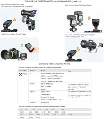 GODOX XPro-N Flash Trigger with Professional Functions Support i-TTL Autoflash Compatible for Nikon DSLR Camera