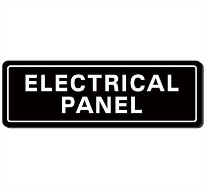 Electrical Panel Sign – Standard Electrical Cabinet Sign, Premium Durable Acrylic Material, Super Strong Self-Adhesive, Quick Installation, Suitable For Your Home And Business (9×3 Inches, Black)