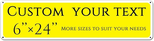 Custom Signs Outdoor Metal, Personalized Street Sign,Aluminum Weatherproof Metal Sign Multiple Sizes, doorplate, guide sign, night visibility, Business, Workplace, Home, Delivery Signs(6 * 24 Inch)