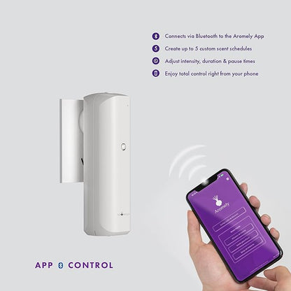 Aromely ARO Bliss Plug in Oil Diffuser, Smart Bluetooth Scent Diffuser, Waterless Aromatherapy, Ideal for Hotel Rooms, Bathrooms & Small Offices, App Controlled Perfect Aroma Diffuser Up to 500 SQFT