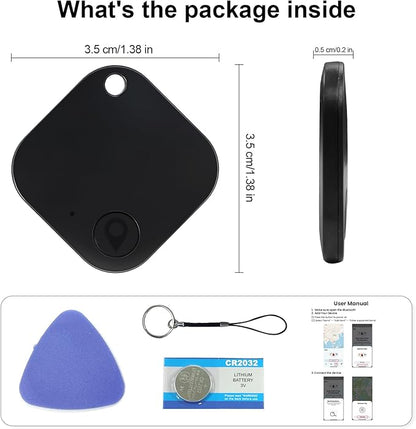 Air Tags-2 Pack Tracker Tag, Work with Apple Find My (iOS Only), Replaceable Battery, Item Finder for Keys, Backpack, Suitcase, Wallet, Luggage, Black&White