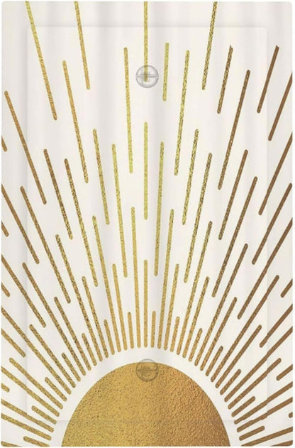 Decorative Light Switch Cover Plate Boho Mid Century Gold Sun Sunbeams 1 Gang No Device Single Blank Outlet Covers Wall Plates for Electrical Outlets Faceplate for Bedroom Home Decor