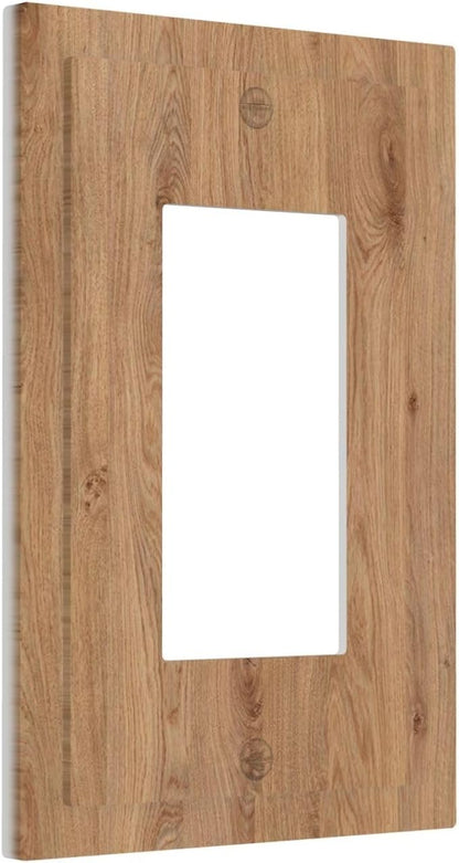 Decorative Outlet Covers Vintage Rustic Wood Color Brown Wood Grain 1 Gang Single Rocker Light Switch Cover Plate Wall Plates GFCI Faceplate for Farmhouse Cabin Decor