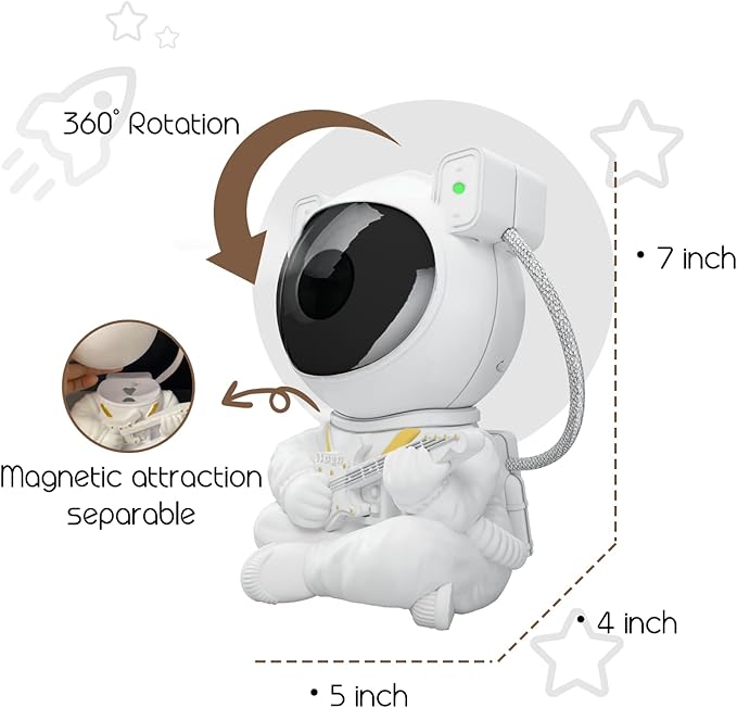 Galaxy Projector, Star Projector Tiktok Astronaut Nebula Night Lights Projectors, Remote Control Timing and 360°Rotation Magnetic Head, Starry Lights for Bedroom Gaming Room Decor