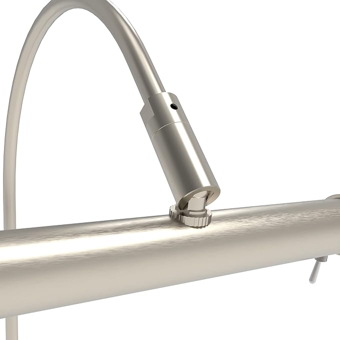 Cocoweb 6 Inch Tru-Slim Satin Nickel Picture Light - LED, 2700K, Adjustable Arm, Plug-in, Toggle Switch, Sleek and Compact Design