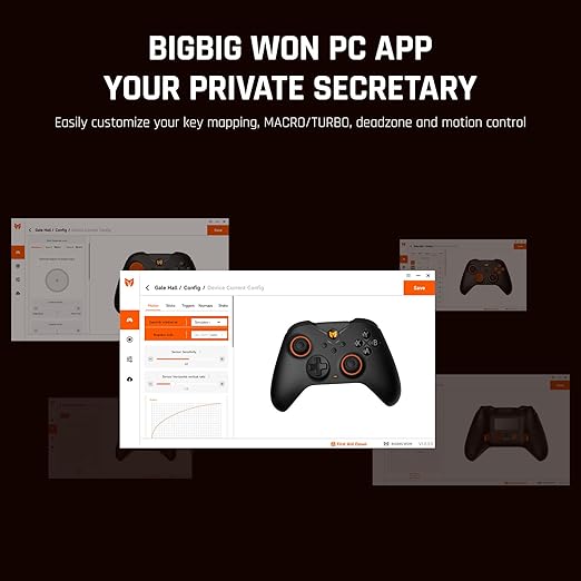 PC Controllers, BIGBIG WON Gale Hall Wireless Controllers, Motion Control, Hall Joysticks&Triggers, 3 Pairs of Thumbsticks, PC App Game Controllers for Switch/Switch2/iOS/Android Wireless Gaming Controller