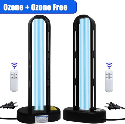 BAIMNOCM UV-C Lamp for Dust Mite 38 Watt 2 Pack, UVC Germicidal Lamp with Remote Control, UV Disinfection Light Bulb, Ultraviolet Light for Room Basement/Bedroom/Kitchen