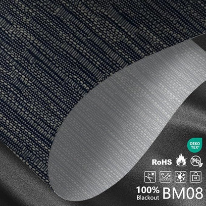 Smart Motorized Blinds – 100% Blackout Roller Shades with Remote, Alexa/Google Home/Siri Control, Matter Compatible, Wireless Rechargeable Battery, Custom Sizes for Windows & Sliding Doors