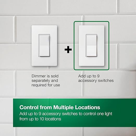 Lutron Sunnata On/Off Accessory Switch, only for use with Sunnata LED+ Dimmers, ST-AS-IV, Ivory