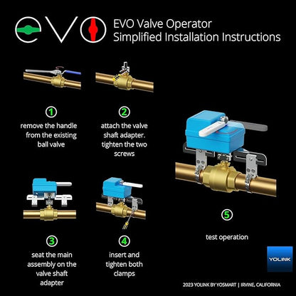 YoLink X3 Version Smart Water Valve Controller, with Valve Operator, Easy No-Plumber DIY Installation, Remote Control, Compatible with Alexa/Google Assistant, IFTTT - YoLink Hub Required