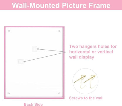 5x7 Picture Frames, Stunning Color Acrylic Photo Frame, Wall & Tabletop Display Frames, Modern Floating Style for Home Office Decoration, Pink (1 Pack)