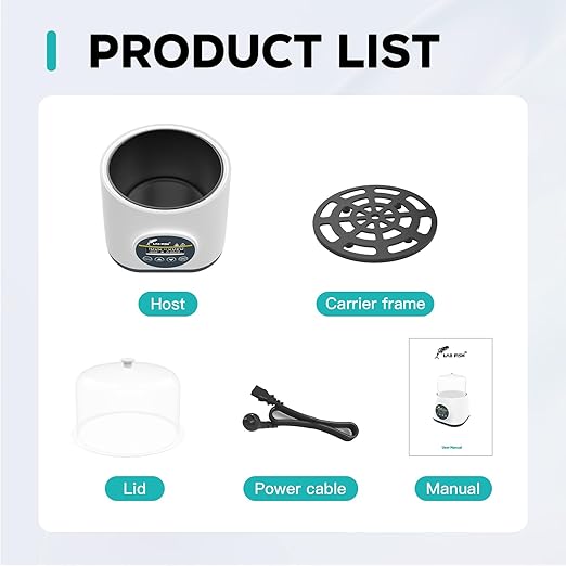 LAB FISH 2L Lab Water Bath(WB-2S), 100℃ Precision Heating, Stainless Steel Tank with Timer & Dual Anti-Dry BurnProtection