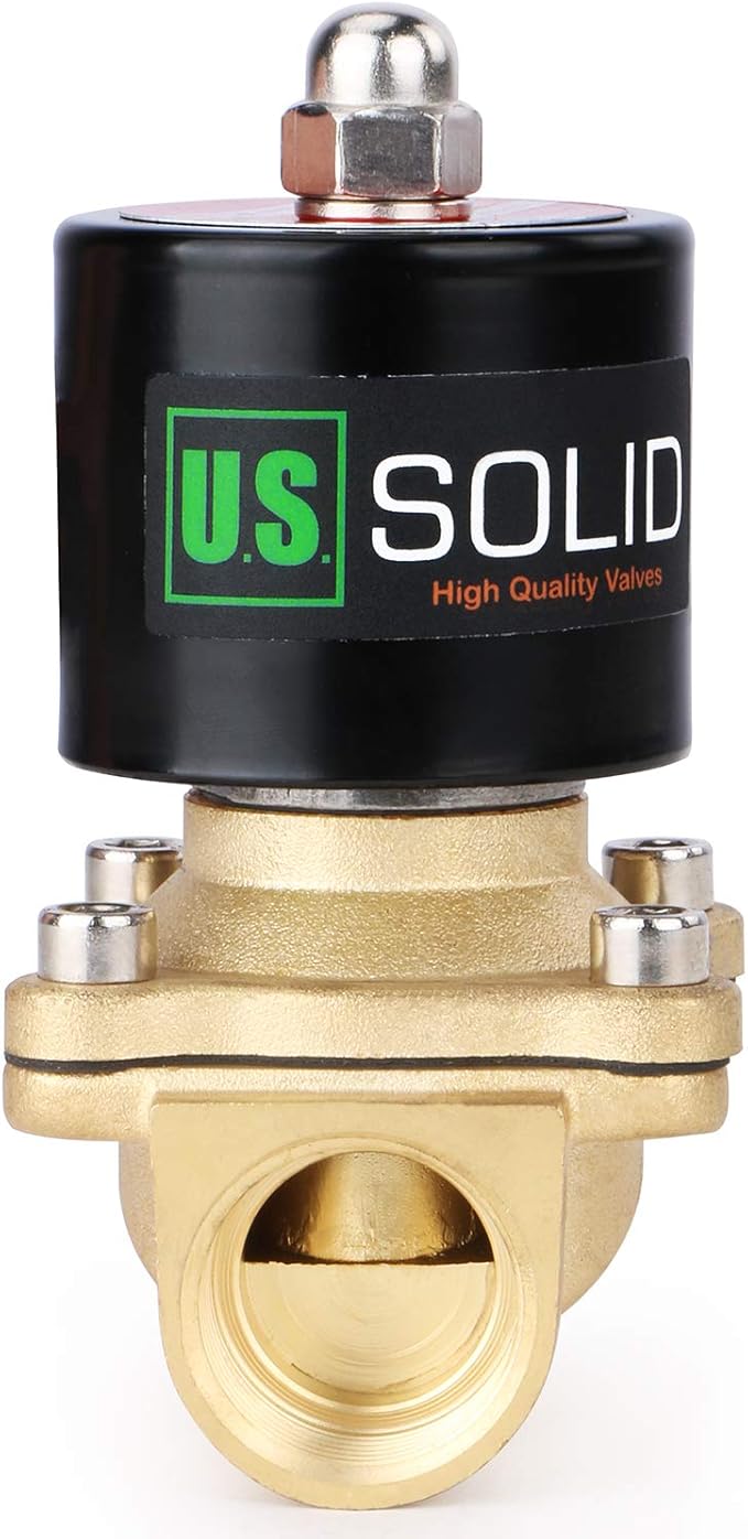 U.S. Solid 3/4" Brass Electric Solenoid Valve 110V AC Normally Closed Non-potable Water, air, Diesel