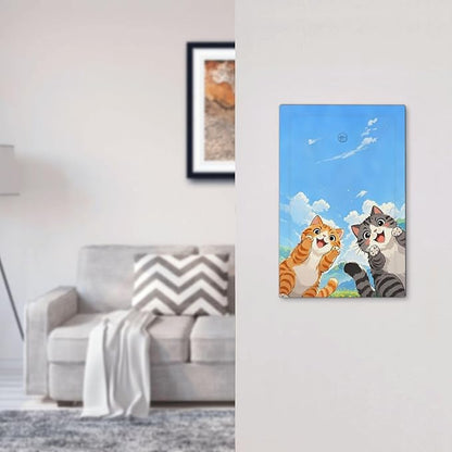 Light Switch Cover Plate Orange Gray Cute Cat Sky Cloud Cat S Paw 1 Gang No Device Blank Electrical Wall Plates Faceplate Decorative Switch Plate For Kids Room Nursery Decor