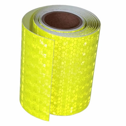 Fluorescent Yellow Reflective Tape Outdoor Waterproof 4 inch, High Visibility Warning Safety Industrial Marking Tape (11 feet)