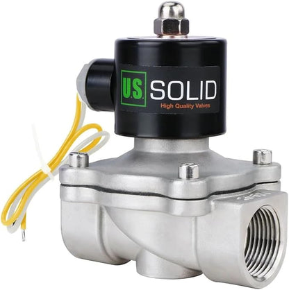 U.S. Solid 1 inch Stainless Steel Electric Solenoid Valve 110VAC Normally Closed Air Water(Pack of 16)