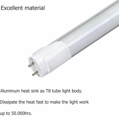 5 Foot T8 LED Tube Light,45W 4500lm,G13 Bi-Pin Base,60 inches End to End,V Shape,Daylight White 5000K,T12 Fluorescent Replacement,Dual-End Power,Ballast Bypass,Shop Lighting,Pack of 10
