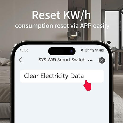Smart Wifi Switch, 1P+N AC90-240V 1-50A, Smart Life/Tuya APP Remote Control, with Power Monitoring, Export/Clear Power Data, DIN Rail Mounted, with LCD Display, Recloser Function, FCC Certified