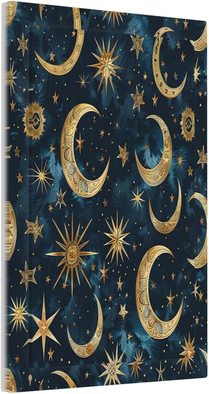 Light Switch Cover Plate Modern Abstract Sky Blue Gold Moon Sun Star 1 Gang No Device Blank Electrical Wall Plates Faceplate Decorative Switch Plate for Bedroom Kids room Decor