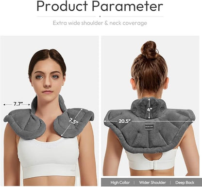 Microwavable Heated Neck Wrap Warmer and Shoulder Weighted Heating Pad Microwave for Hot and Cold Compress