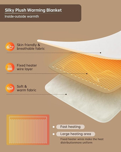 Electric Heated Blanket Queen Size, Washable Blanket Warmer with Dual Control for Home for Adults, Super Cozy Soft Fabric, 84" x 90", 9 Heat Levels, 1-9H Auto-Off, ETL Certified, Pink White